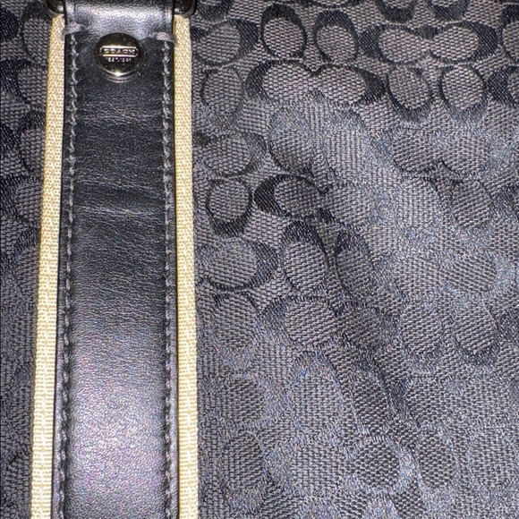 Gently Loved Coach Black Canvas and Leather Tote Bag - Picture 2 of 16